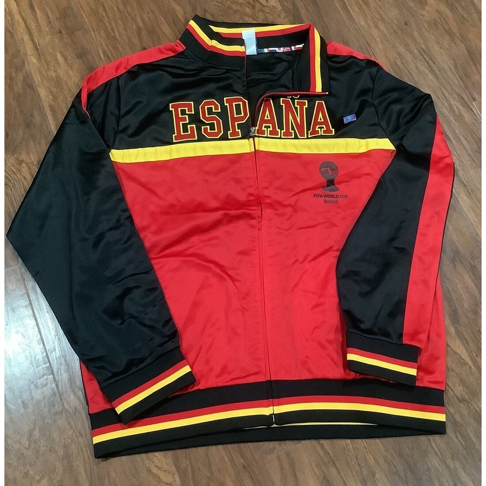 Brand New FIFA World Cup Brasil 2014 Espana Spain Zip Up Track Jacket Men's XL.